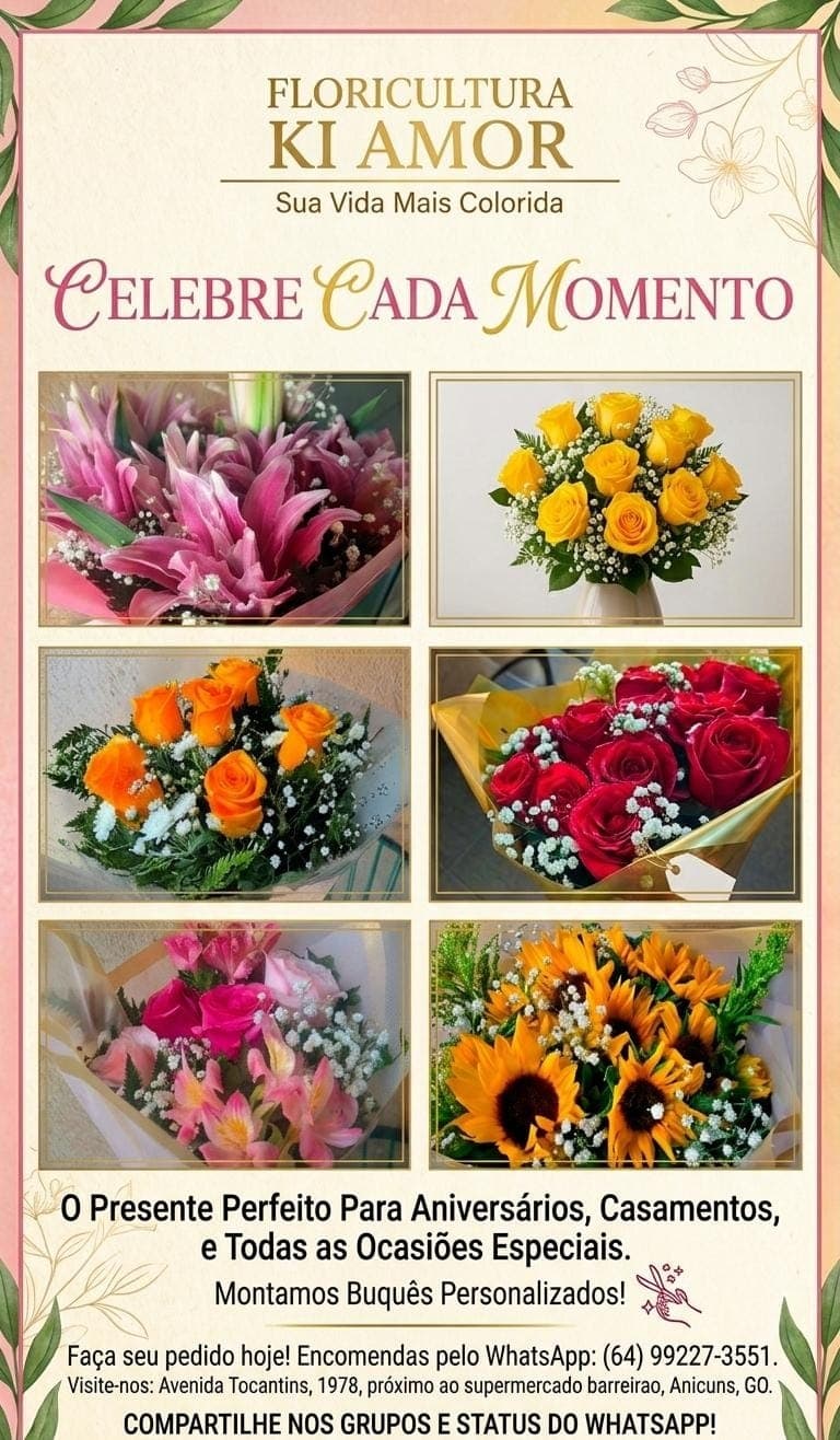 Buquês de Flores e Decorações em Geral